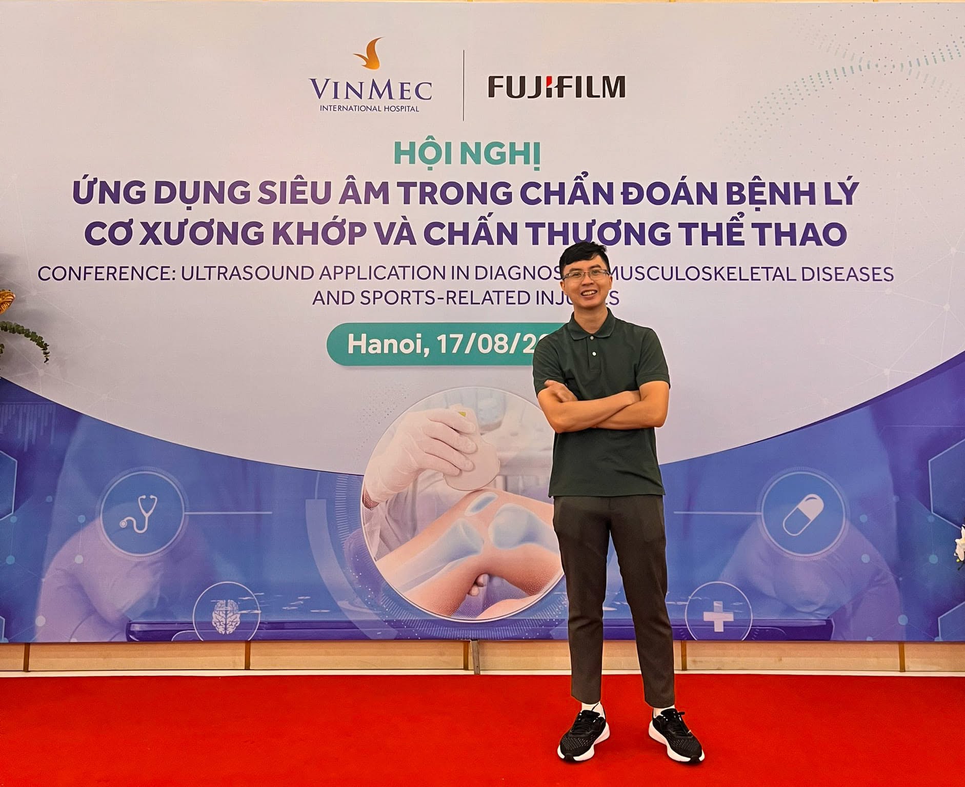 Bác sĩ Lê Trung Kiên tại Hội nghị Ứng dụng siêu âm trong chẩn đoán bệnh lý cơ xương khớp và chấn thương thể thao, VinMec – Fujifilm, Hà Nội